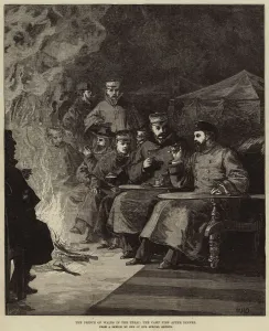 The Prince of Wales in the Terai, the Camp Fire after Dinner (engraving) The Prince of Wales in the Terai, the Camp Fire after Dinner (engraving)