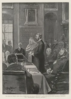 The Prince of Wales's First Public Speech since he received his Title, Installation of His Royal Highness as President of St Bartholomew's Hospital, 3 December (engraving) The Prince of Wales's First Public Speech since he received his Title, Installation of His Royal Highness as President of St Bartholomew's Hospital, 3 December (engraving)