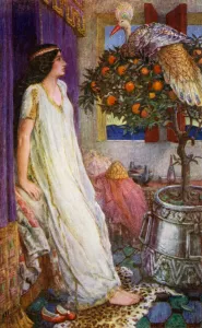 The Princess of Babylon and the phoenix (colour litho) The Princess of Babylon and the phoenix (colour litho)
