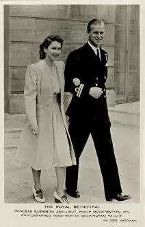 Royal Family Collection: Princess Elizabeth (later Elizabeth II) on her betrothal to Lieutenant Philip Mountbatten