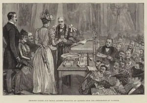 Princess Louise and Prince Aribert receiving an Address from the Corporation of Windsor Princess Louise and Prince Aribert receiving an Address from the Corporation of Windsor