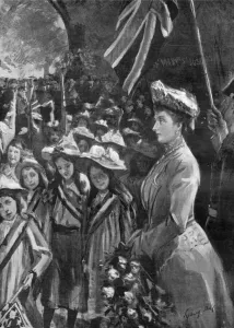 Princess Louise reviewing twenty thousand children in Battersea Park Princess Louise reviewing twenty thousand children in Battersea Park