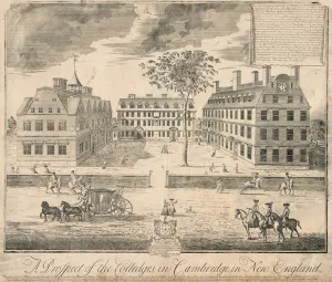 Print of Harvard University c. 1700, c.1700 (engraving) Print of Harvard University c. 1700, c.1700 (engraving)