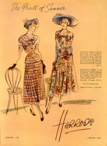 The Prints of Summer, from Harrods Ltd June 1948 (colour litho) The Prints of Summer, from Harrods Ltd June 1948 (colour litho)