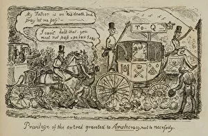 Female Driver Gallery: Privilege of the entree granted to Aristocracy, not to necessity (engraving)