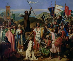Procession of Crusaders around Jerusalem, 14th July 1099, 1841 (oil on canvas)