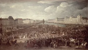 The Procession of Louis XIV (1638-1715) across the Pont Neuf (oil on canvas) The Procession of Louis XIV (1638-1715) across the Pont Neuf (oil on canvas)