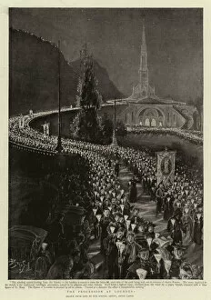 The Procession at Lourdes (litho)