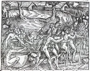 Procession of natives drinking and smoking, engraved by Theodor de Bry (1525-75) Procession of natives drinking and smoking, engraved by Theodor de Bry (1525-75)