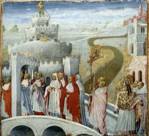 Procession of Pope Gregoire I said the Great or the Dialogue (532-604) (right Procession of Pope Gregoire I said the Great or the Dialogue (532-604) (right