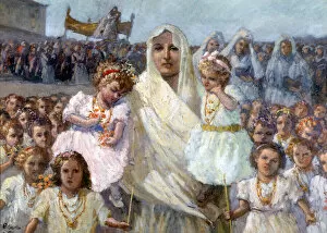 In Costume Gallery: Procession of the virgins of Rapino (oil on canvas)