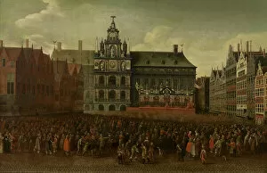 Grote Markt Gallery: The Proclamation of the Peace of Munster on the Grote Markt in Antwerp, 1649 (oil on canvas)