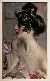 Hairs Gallery: Profile of a Young Brunette with her Hair in a bun, 1902-04 (oil on canvas)