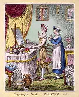 Progress of the Toilet - The Stays Plate 1, pub. by McCleary, London Progress of the Toilet - The Stays Plate 1, pub. by McCleary, London