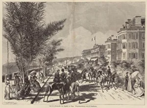 On the Promenade des Anglais, Nice, France (engraving) On the Promenade des Anglais, Nice, France (engraving)