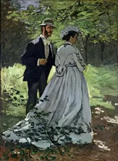 Clearing Gallery: The Promenaders, or Claude Monet Bazille and Camille, 1865 (oil on canvas)