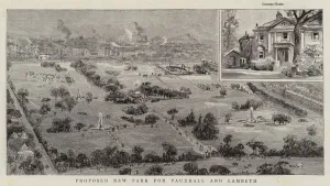 Proposed New Park for Vauxhall and Lambeth (engraving) Proposed New Park for Vauxhall and Lambeth (engraving)