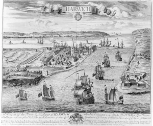 A Prospect of the Towne and Harbour of Harwich (engraving) (b/w photo) A Prospect of the Towne and Harbour of Harwich (engraving) (b/w photo)