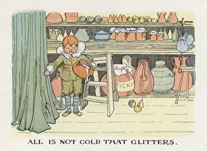 Proverbs Improved: All Is Not Gold That Glitters (colour litho)