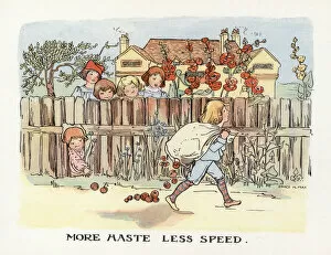 Proverbs Improved: More Haste Less Speed (colour litho)