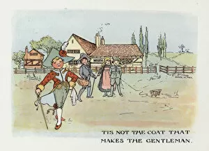 Proverbs Improved: Tis Not The Coat That Makes The Gentleman (colour litho)
