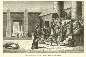 Ptolemy founding the observatory at Alexandria (engraving) Ptolemy founding the observatory at Alexandria (engraving)