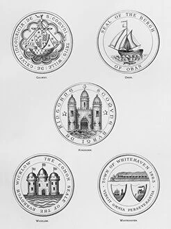 Public arms: Galway; Oban; Kinghorn; Wicklow; Whitehaven (engraving)