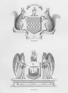 Public arms: Kilmarnock; Rutherglen (engraving) Public arms: Kilmarnock; Rutherglen (engraving)