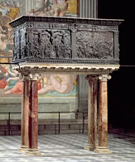 Limbe Gallery: Pulpit from the south side of the nave, 1460 (bronze)