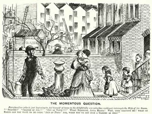 Suburbia Gallery: Punch cartoon: The Momentous Question (engraving)