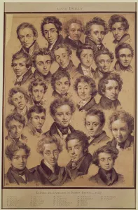 Twenty Five Pupils from the Studio of Antoine Jean Gros (1771-1835) 1820 (charcoal Twenty Five Pupils from the Studio of Antoine Jean Gros (1771-1835) 1820 (charcoal
