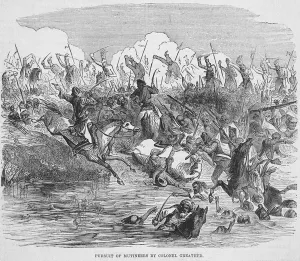 Pursuit of mutineers by Colonel Greathed, 1857 (engraving) Pursuit of mutineers by Colonel Greathed, 1857 (engraving)