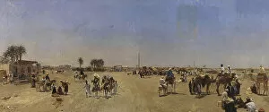 Nile Gallery: The Qasr al-Nil Bridge at Cairo, 1881 (oil on canvas)