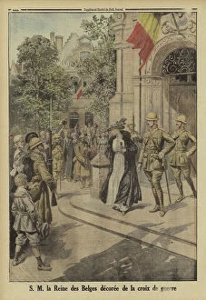1914 1918 Wwi Ww One Gallery: Queen Elisabeth of the Belgians receiving the French Croix de Guerre, World War I