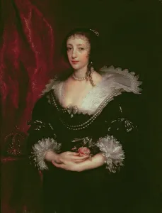 Queen Henrietta Maria (1609-1669), Queen consort of Charles I of England, 1632 (oil Queen Henrietta Maria (1609-1669), Queen consort of Charles I of England, 1632 (oil