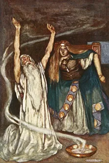 Queen Maeve and the Druid, illustration from Cuchulain, The Hound of Ulster, by Eleanor Hull (1860-1935) Queen Maeve and the Druid, illustration from Cuchulain, The Hound of Ulster, by Eleanor Hull (1860-1935)