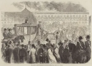The Queen of Spain proceeding to open the Cortes (engraving) The Queen of Spain proceeding to open the Cortes (engraving)
