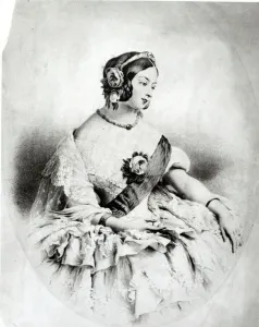 English Rose Gallery: Queen Victoria (1819-1901) (litho) (b / w photo)
