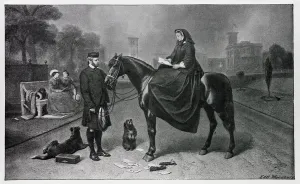 Queen Victoria at Osborne, after the painting of 1865 (engraving) Queen Victoria at Osborne, after the painting of 1865 (engraving)