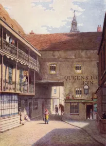 Queen's Head Inn, Southwark, 1883 (colour litho) Queen's Head Inn, Southwark, 1883 (colour litho)