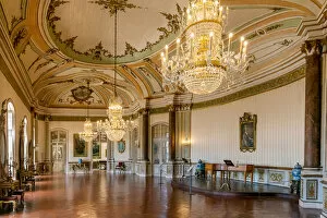 Portugal Collection: Queluz Palace, Queluz, Portugal. Music room. Music chamber. 2020 (photo)