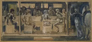Sir Edward Coley Burne Jones Gallery: Quest for the Holy Grail - Study for the Summons, 1894 (watercolour & gouache on paper)