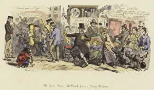 The Quiet Street, a Sketch from a Study Window (coloured engraving)