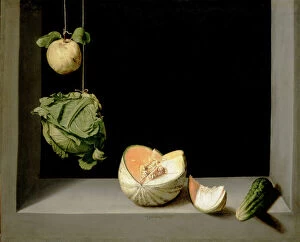 Botanical Prints: Quince, Cabbage, Melon, and Cucumber, c.1602 (oil on canvas)