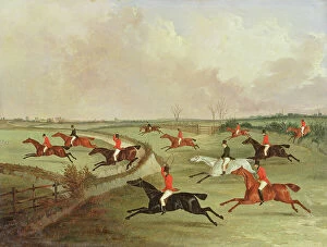 Pursuit Gallery: The Quorn Hunt in Full Cry: Second Horses, after a painting by Henry Alken (1785-1851)