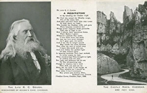 R C Gough, discoverer of Gough's Cave, Cheddar, and Castle Rock, Cheddar (b / w photo)