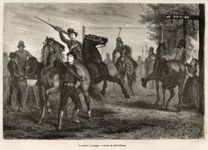 The race to the ring in Niewland, the young riders compete for, weapon of a wooden spear The race to the ring in Niewland, the young riders compete for, weapon of a wooden spear