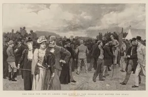 The Race for the St Leger, the Scene on the Course just before the Start (engraving) The Race for the St Leger, the Scene on the Course just before the Start (engraving)
