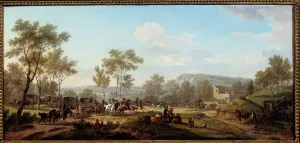 A race in the vicinity of Longchamps Attelages and riders in the Parisian countryside A race in the vicinity of Longchamps Attelages and riders in the Parisian countryside