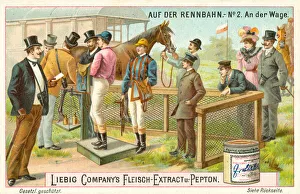 At the racecourse: on the scales (chromolitho) At the racecourse: on the scales (chromolitho)
